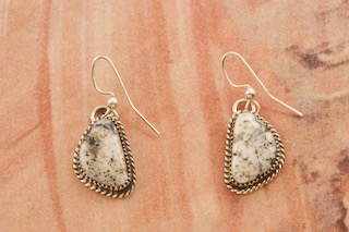 Native American Jewelry Genuine White Buffalo Turquoise Earrings